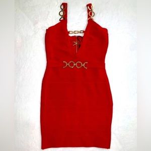 New Red Bodycon Dress SZ S